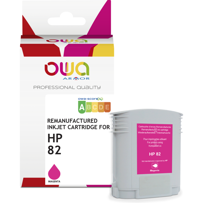 Cartouche d'encre traceur remanufacturée OWA - standard - Magenta - pour HP 82