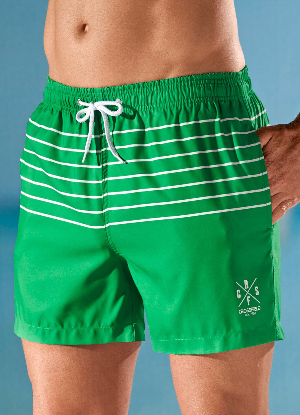 Badeshorts mit Streifendessin, Microfaser