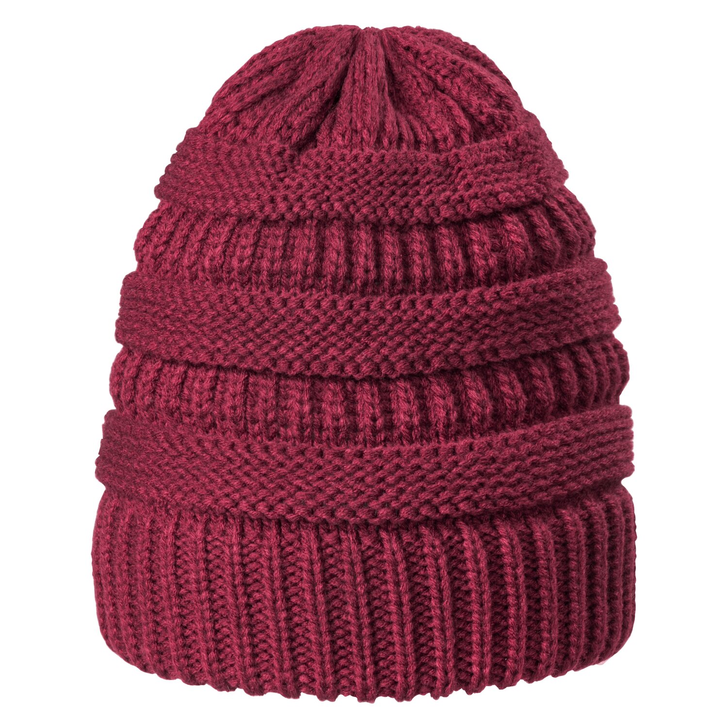 black forest Strickmütze für Haarzopf  - wine - Einheitsgröße