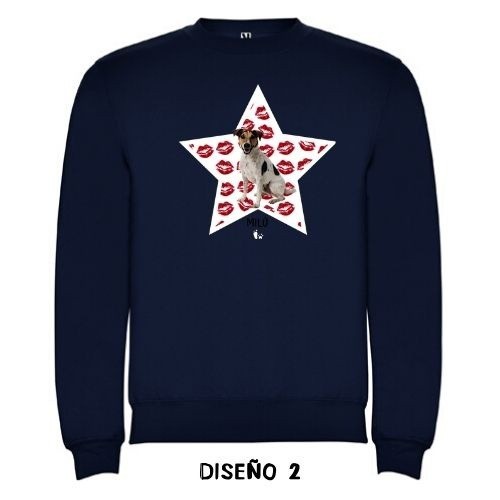 Moletom com estrela personalizável se beijando, azul marinho