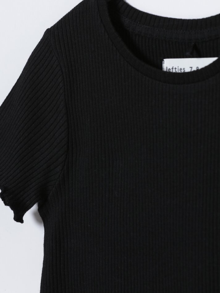 Conjunto de 2 camisetas caneladas - Pretas