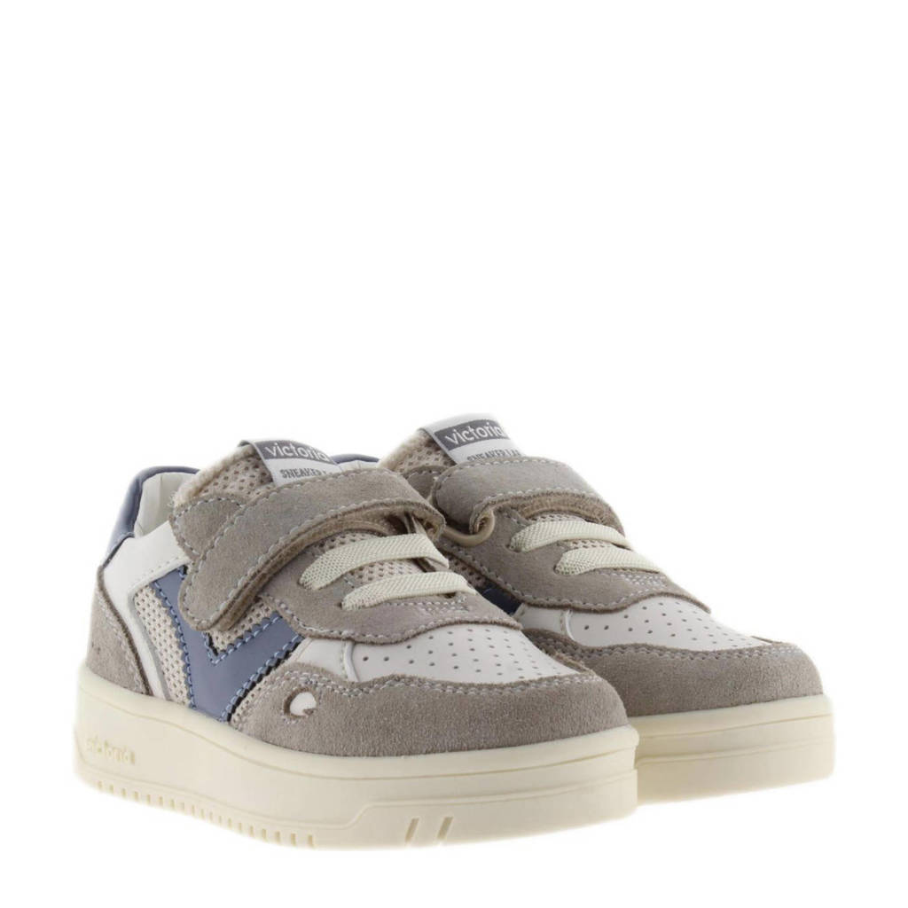 Victoria leren sneakers grijs/wit