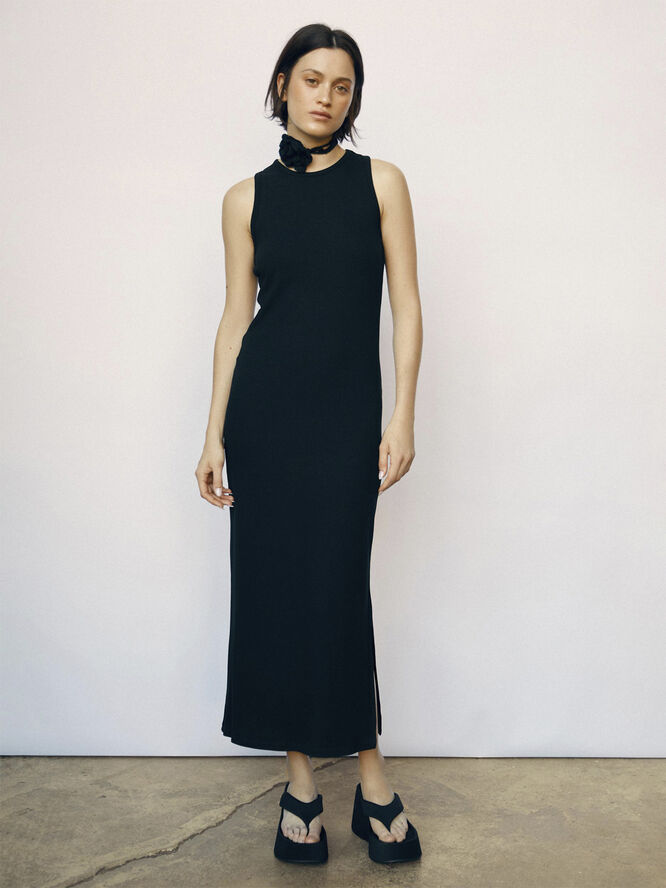 Object OBJJAMIE S/L LONG DRESS NOOS Black