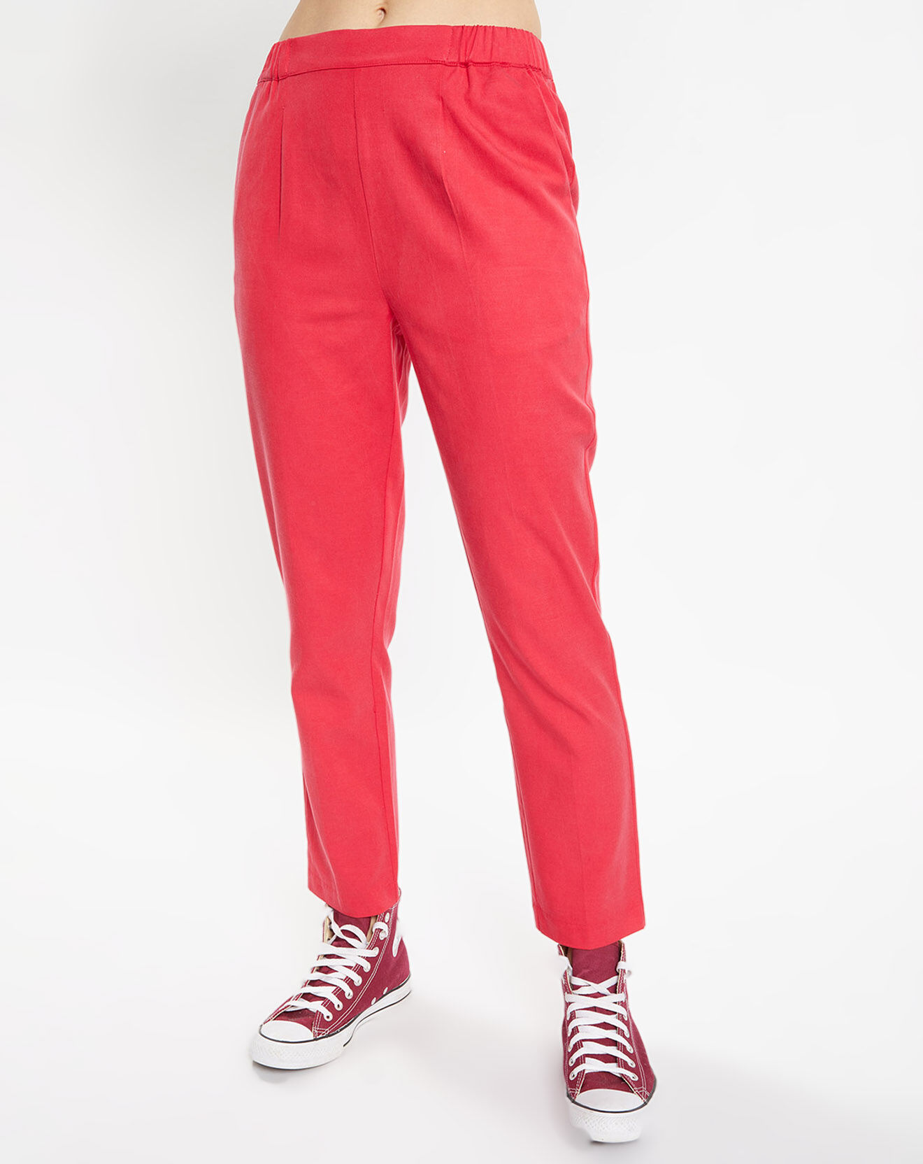 Galeries Lafayette Pantalon carotte Pink rose