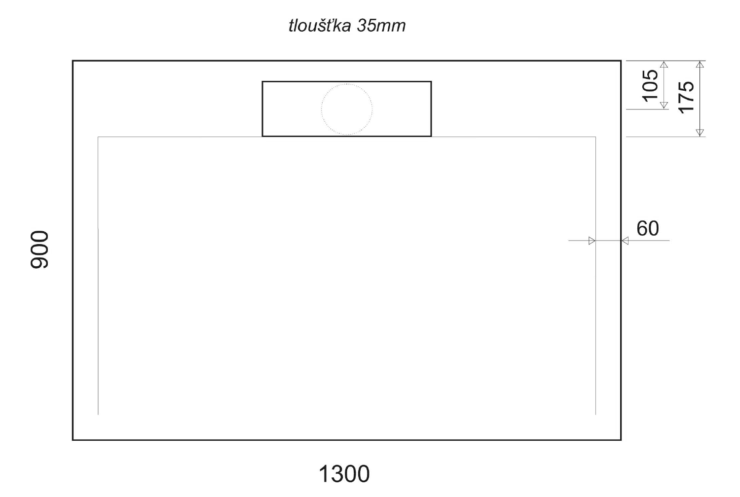 Gelco Irena rechthoekige douchebak antislip 130x90cm wit