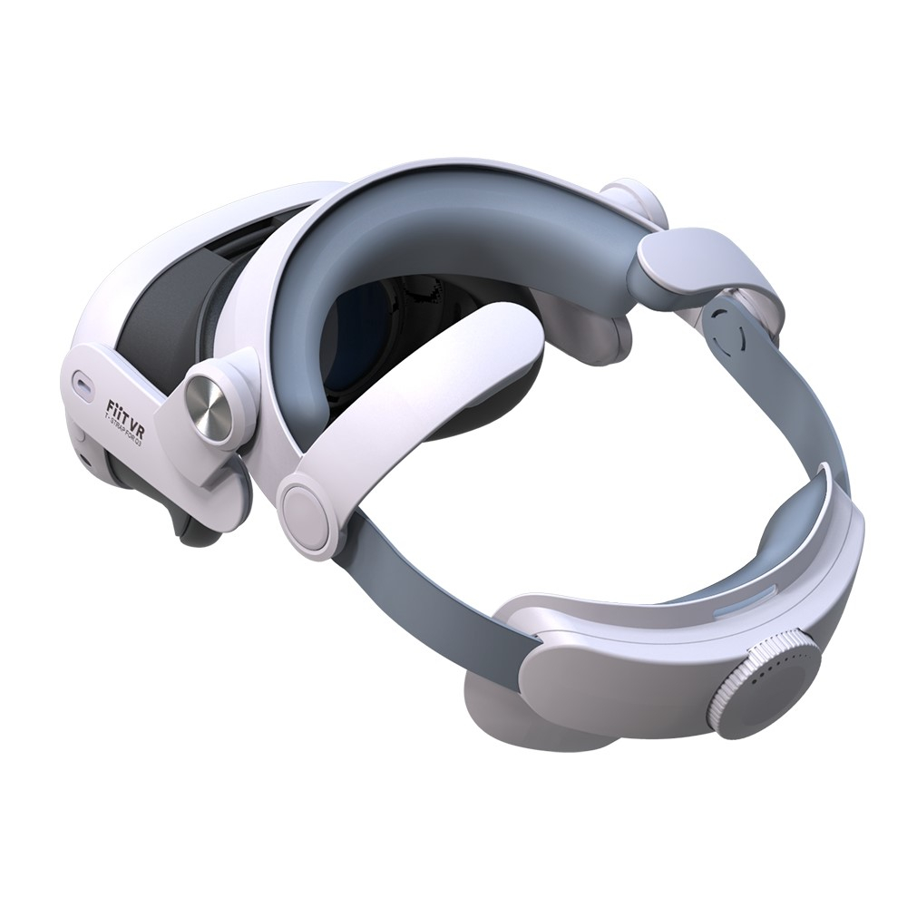 Meta Quest / Oculus Quest 3 Verstellbares Kopfband Schutzriemen für Druckreduzierung und Tragekomfort (Grössenverstellbar) - Weiss / Grau