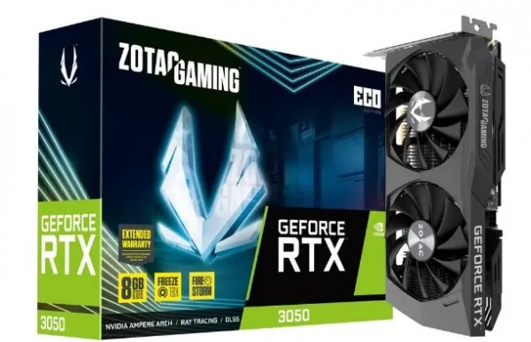 ZOTAC GAMING GeForce RTX 3050 ECO - Grafikkort - GF RTX 3050 - 8 GB GDDR6 - PCIe 4.0 x8 - 3 x DisplayPort, HDMI