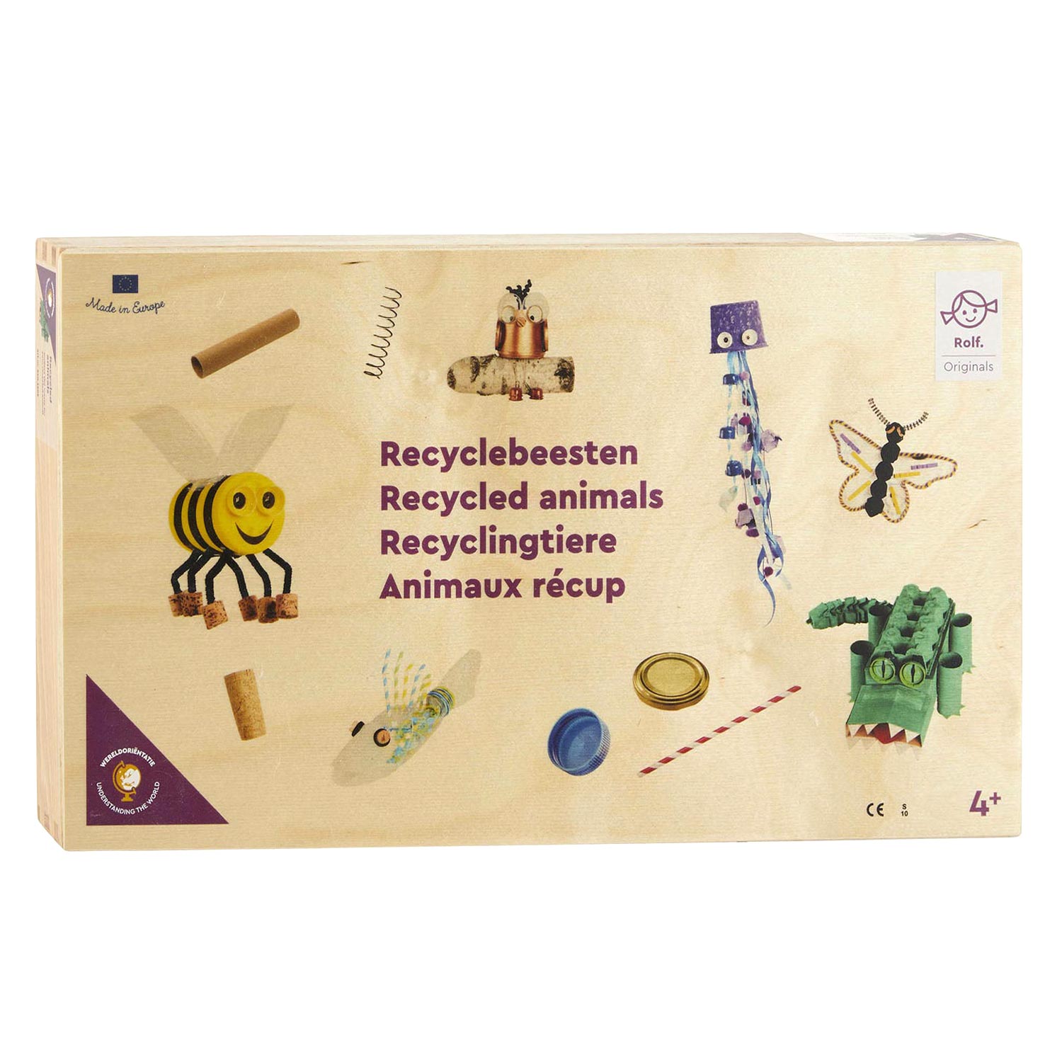 Rolf Originals - Recyclebeesten Kinderspel in Houten Box