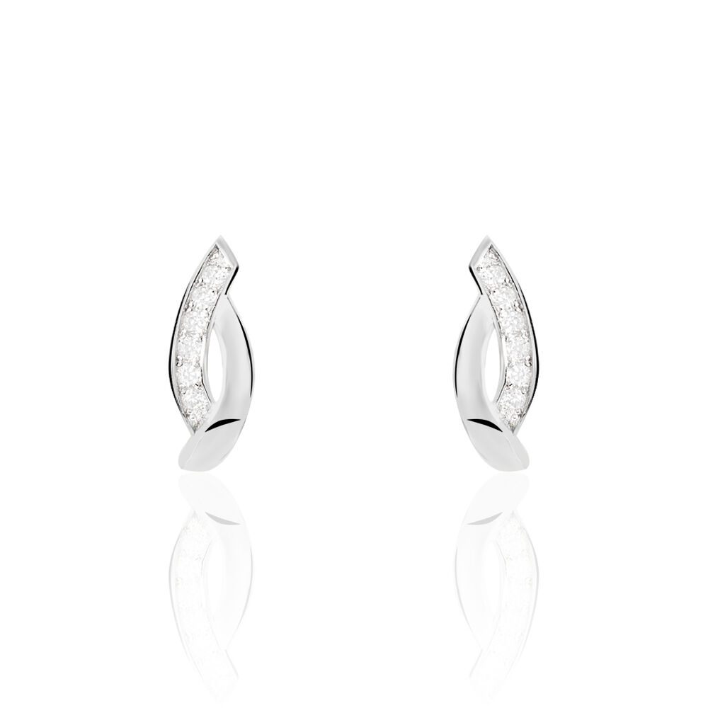 Boucles D'oreilles Pendantes Ange-line Argent Blanc Oxyde De Zirconium