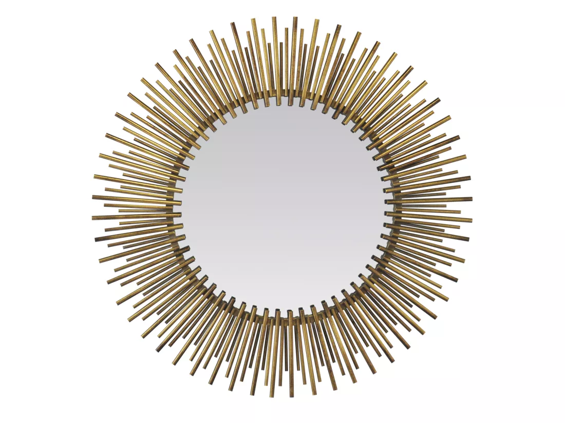 Miroir soleil métal doré 80cm