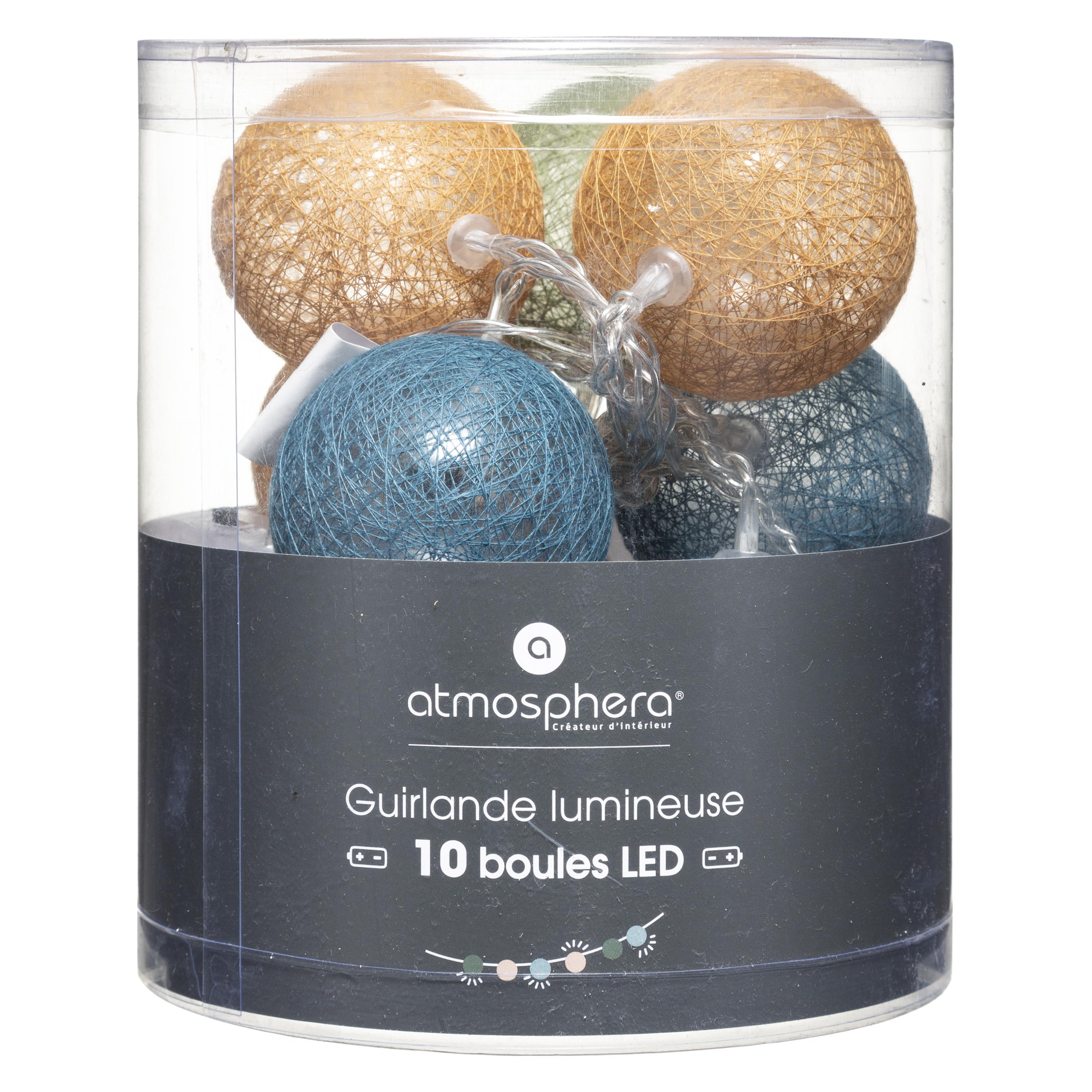 GUIRLANDE LED PILE 10 BOULES ARMY D.6CM