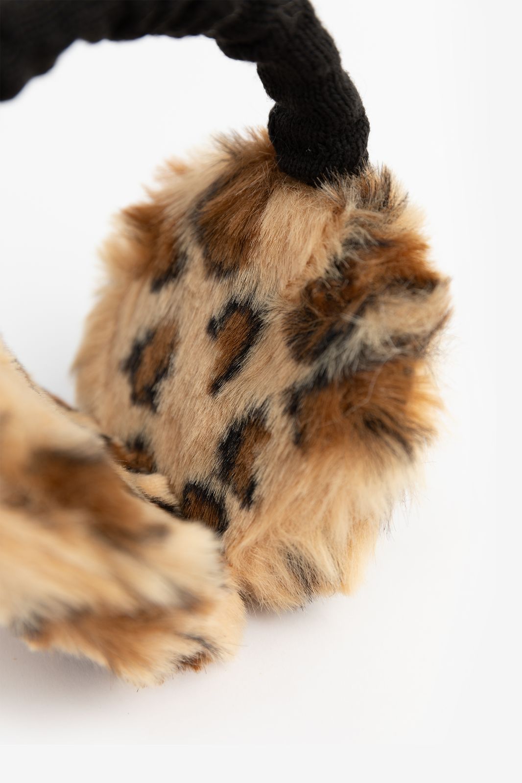 Barts bruine oorwarmers met leopardprint