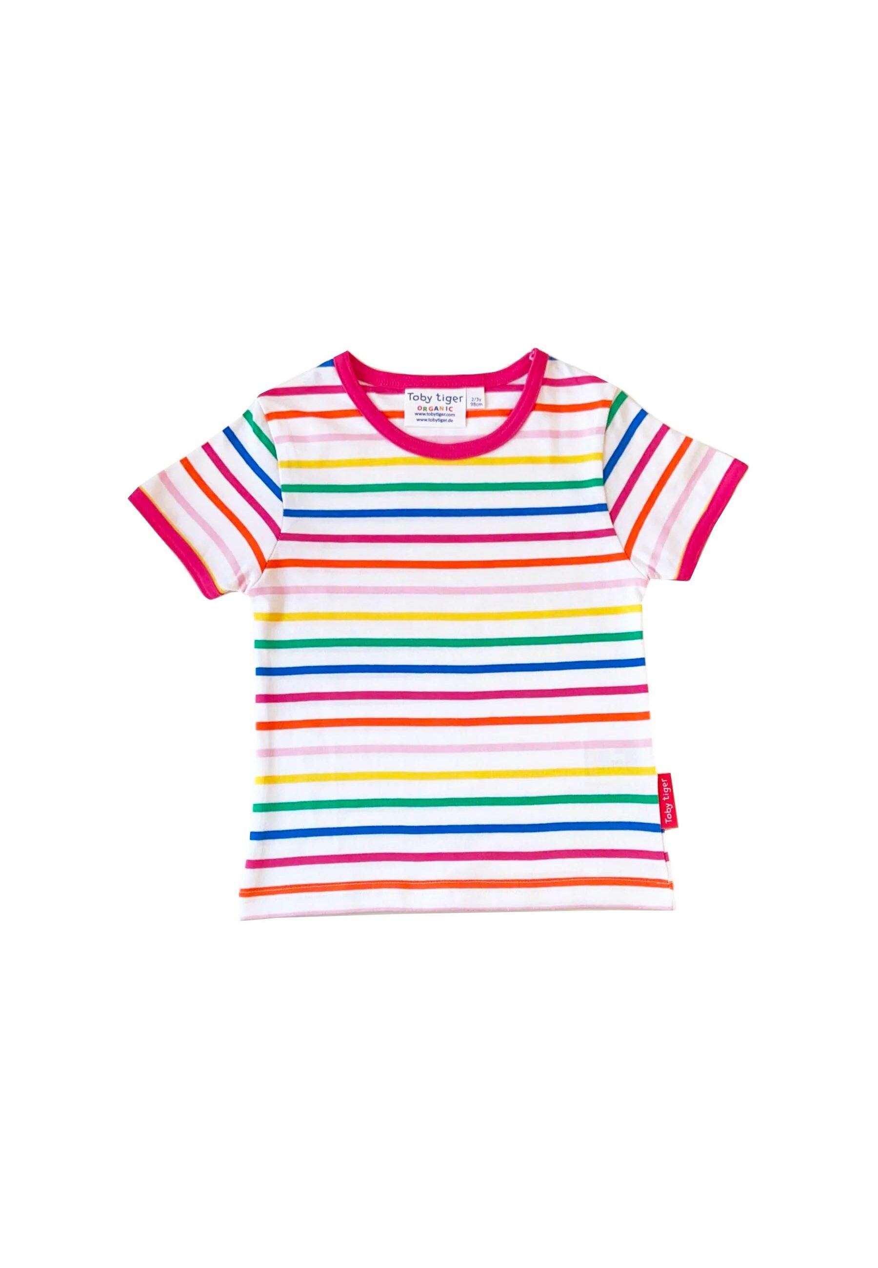 Toby Tiger T-Shirt mit Pink Regenbogenstreifen