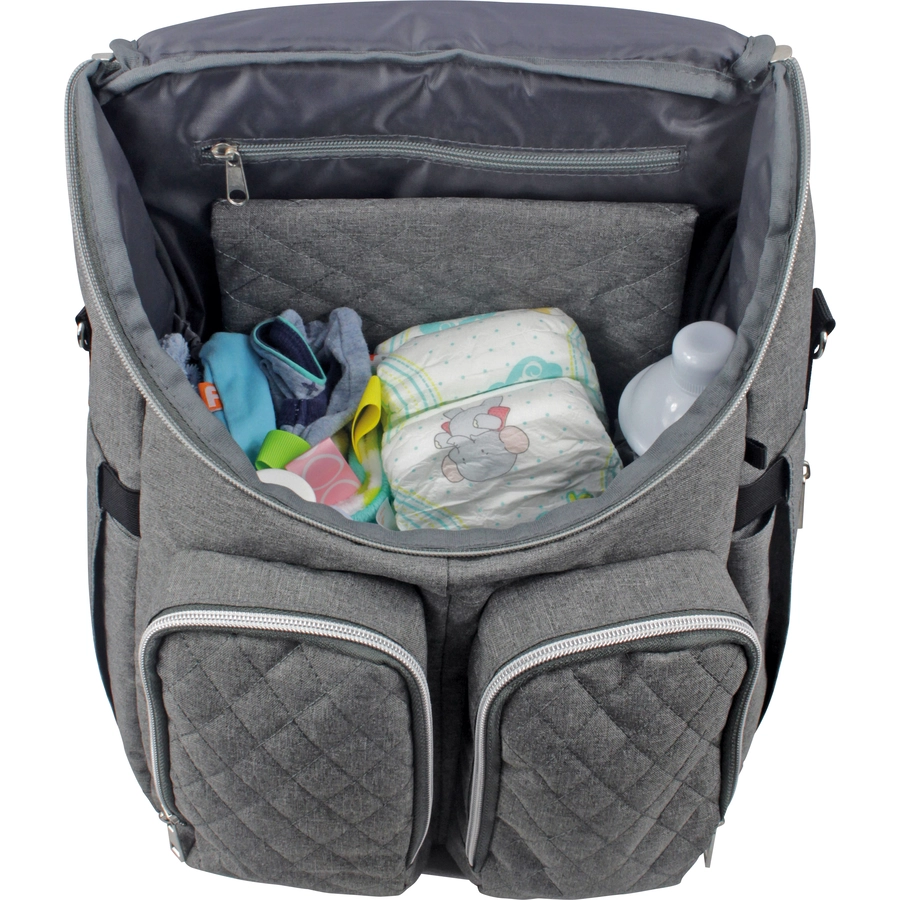 DOOKY Wickelrucksack 2 in 1 Grey melange