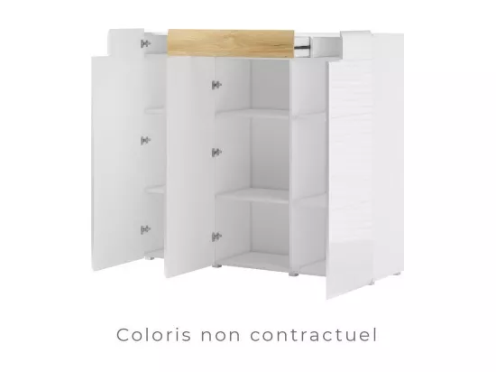 Buffet grand modèle collection OHIO. Coloris gris anthracite et chêne. Style design