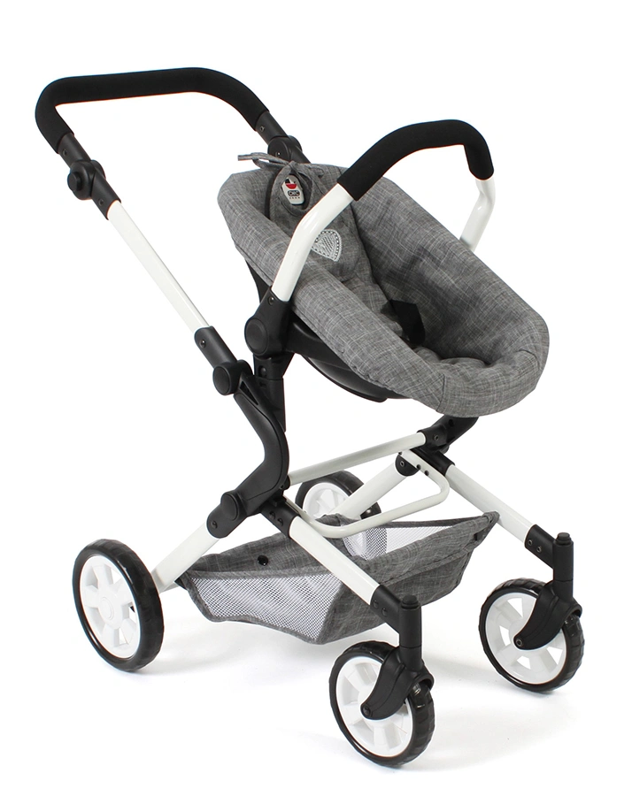 Kombi-Puppenwagen LIA – BIG HEART in jeans grey