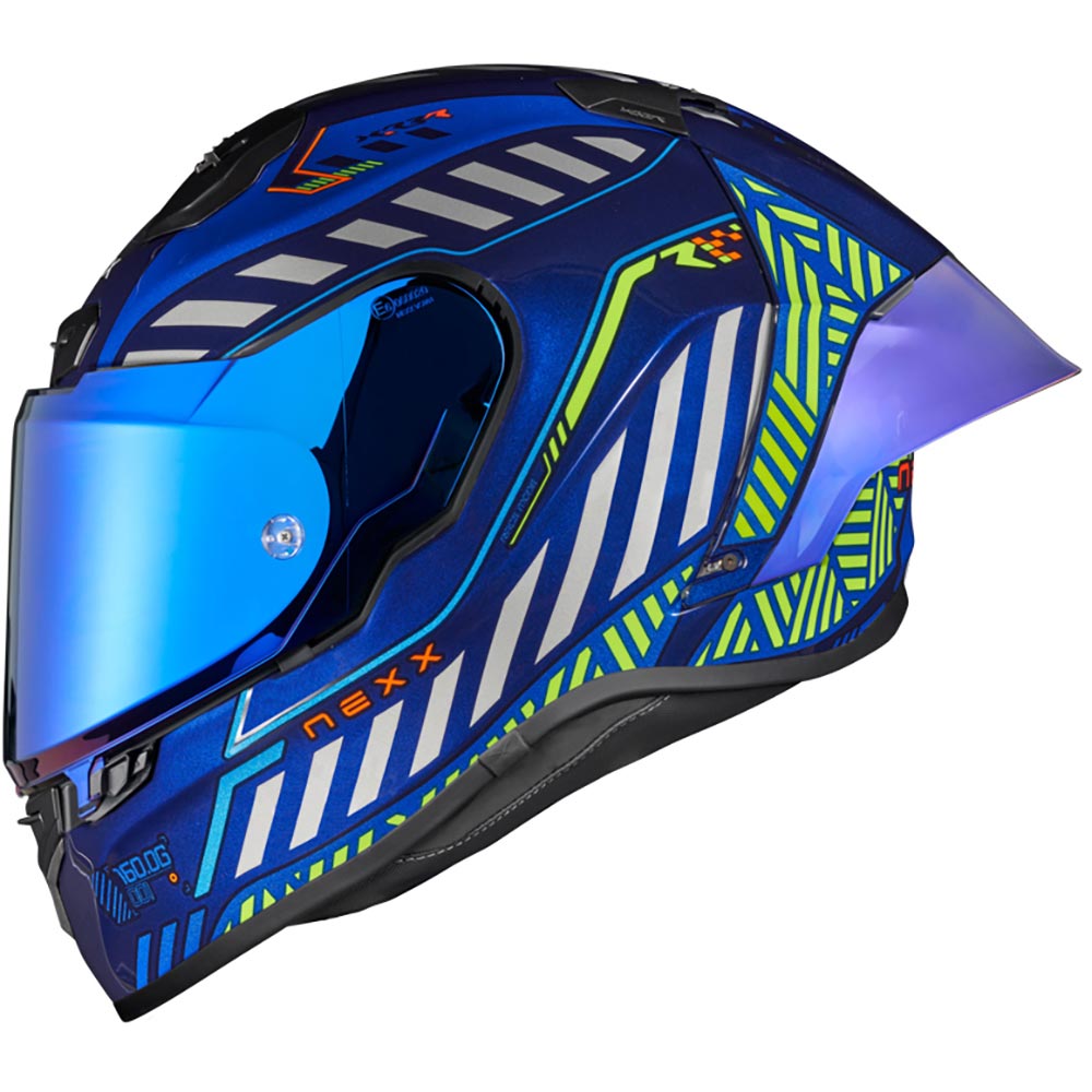 Nexx - Casque X.R3R Out-Brake Indigo / Jaune fluo / Blanc