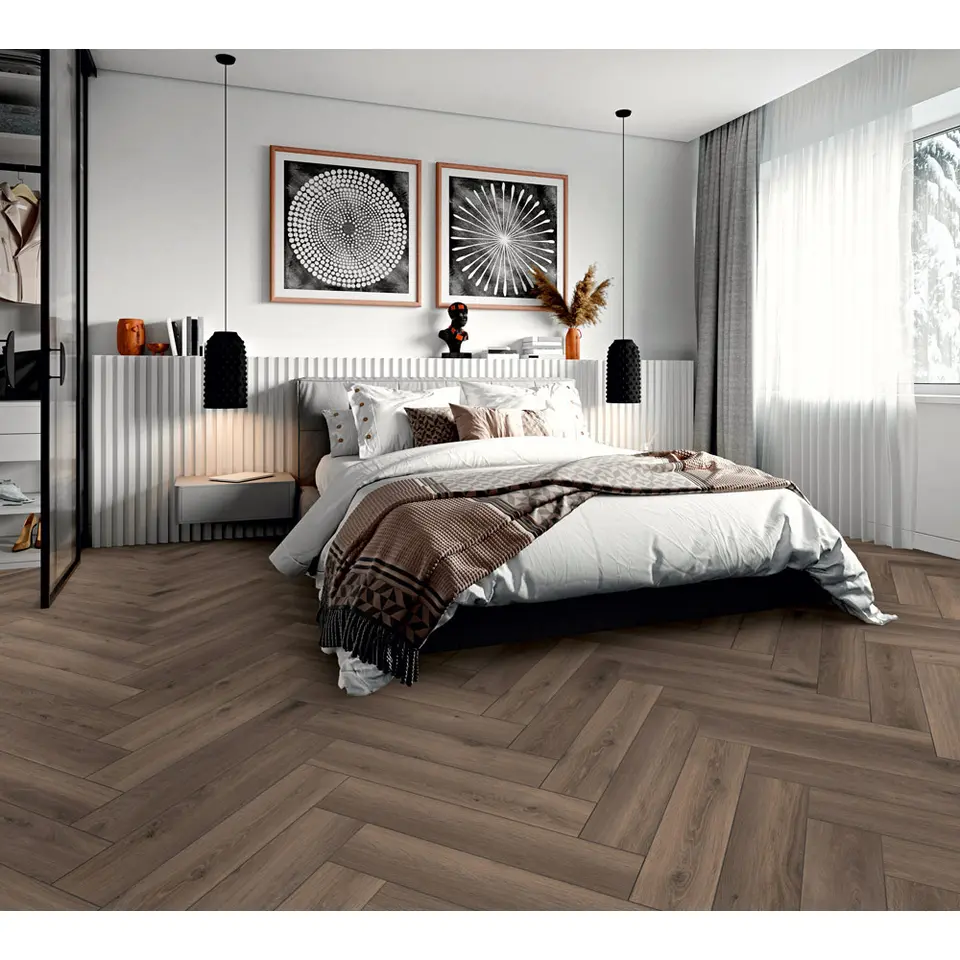 Laminaat Herringbone - visgraat donker eiken