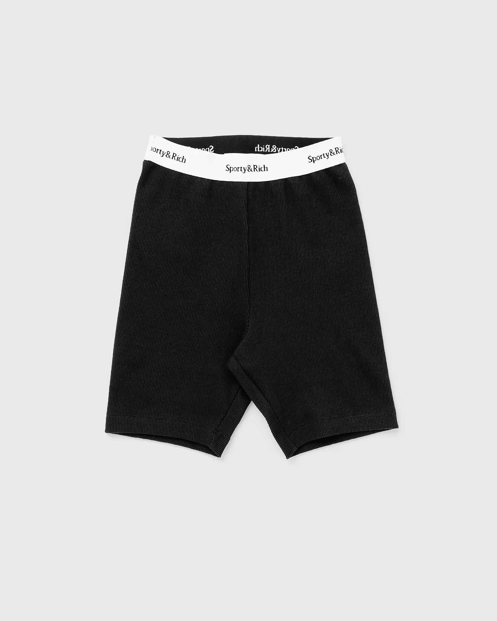 Sporty & Rich Serif Logo Ribbed Biker Short