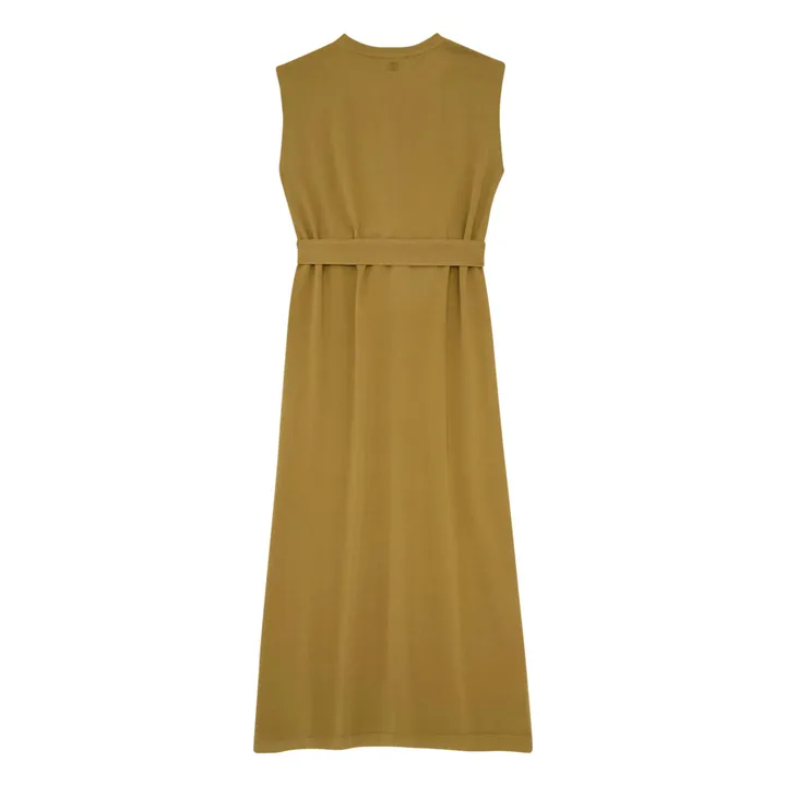 SMALLABLE BASICS Robe Débardeur à Fentes Coton Bio  | Vert olive