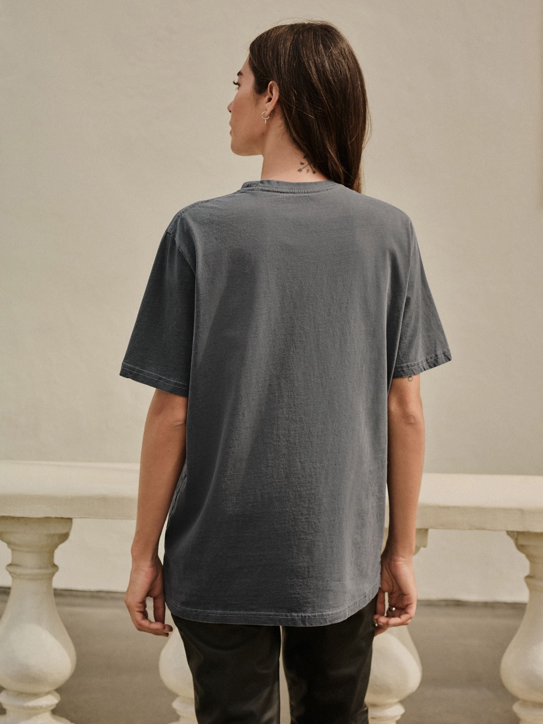 Grijs - Geen gluren Kendra Dandy Kerstmis Grafisch Ronde hals Korte mouwen T-shirt