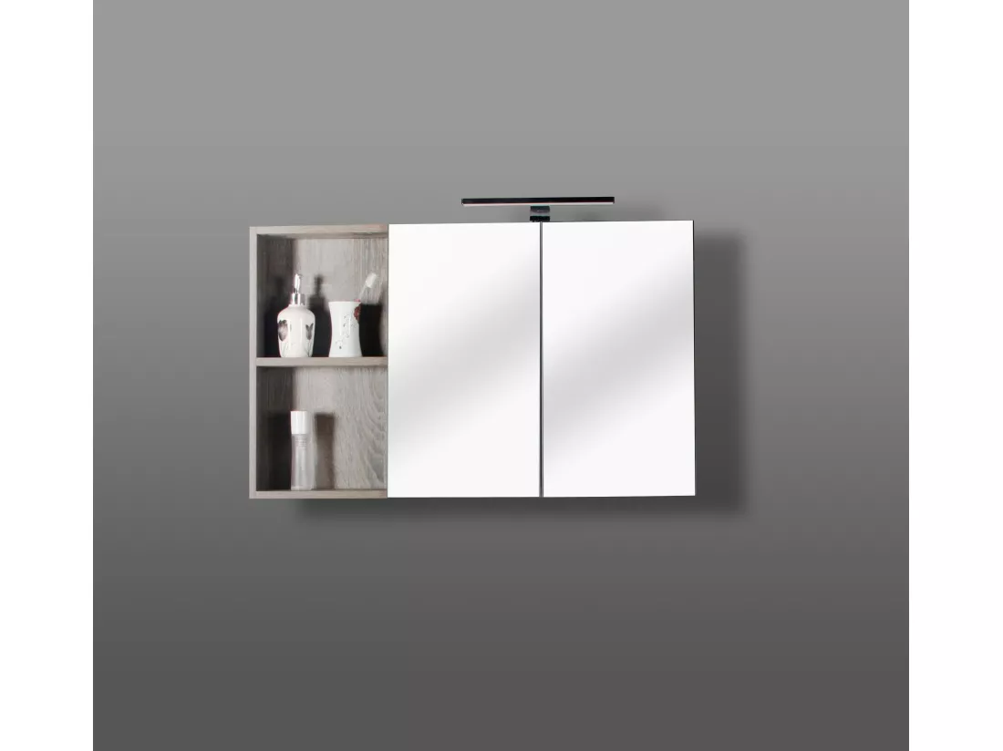Armoire de toilette 90 cm chêne californien gris Aquasun