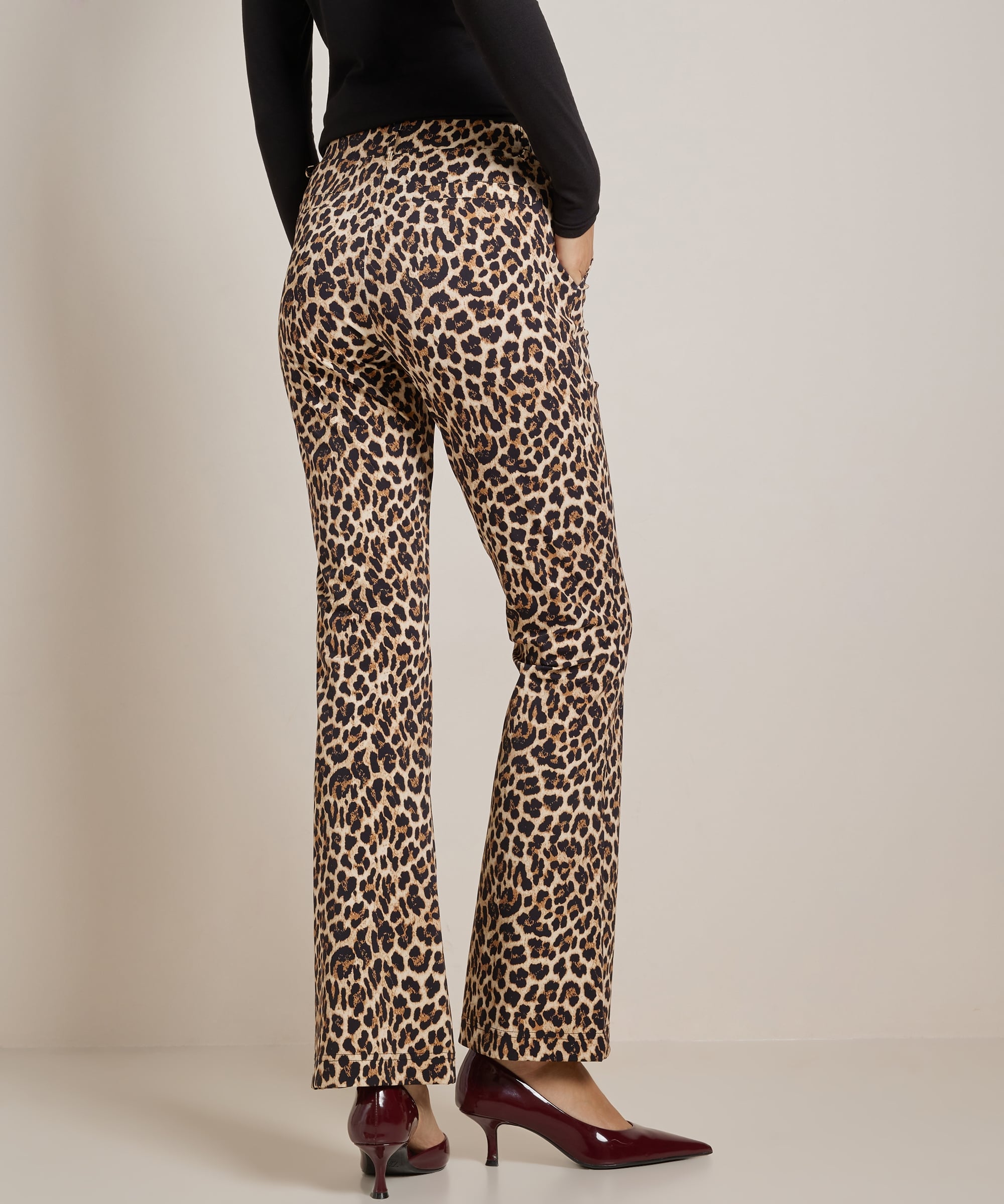 flared fit broek met print