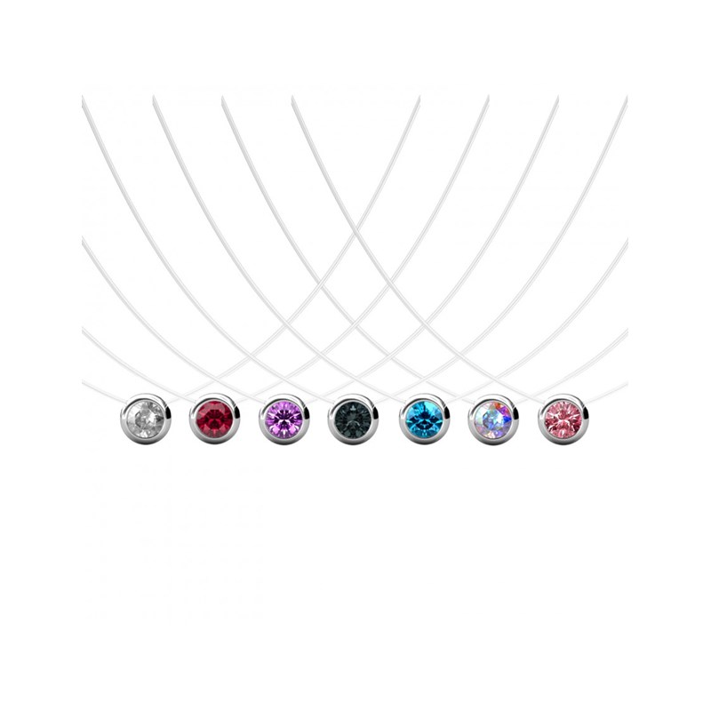 Coffret 7 colliers invisibles Moon - Argenté et Multi