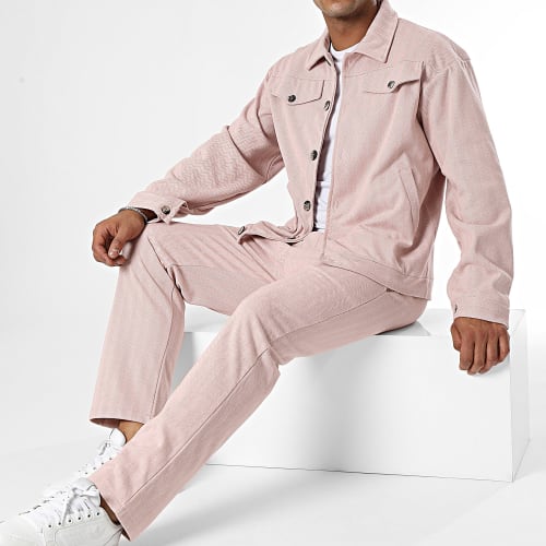 Ensemble Veste Et Pantalon Rose Chiné