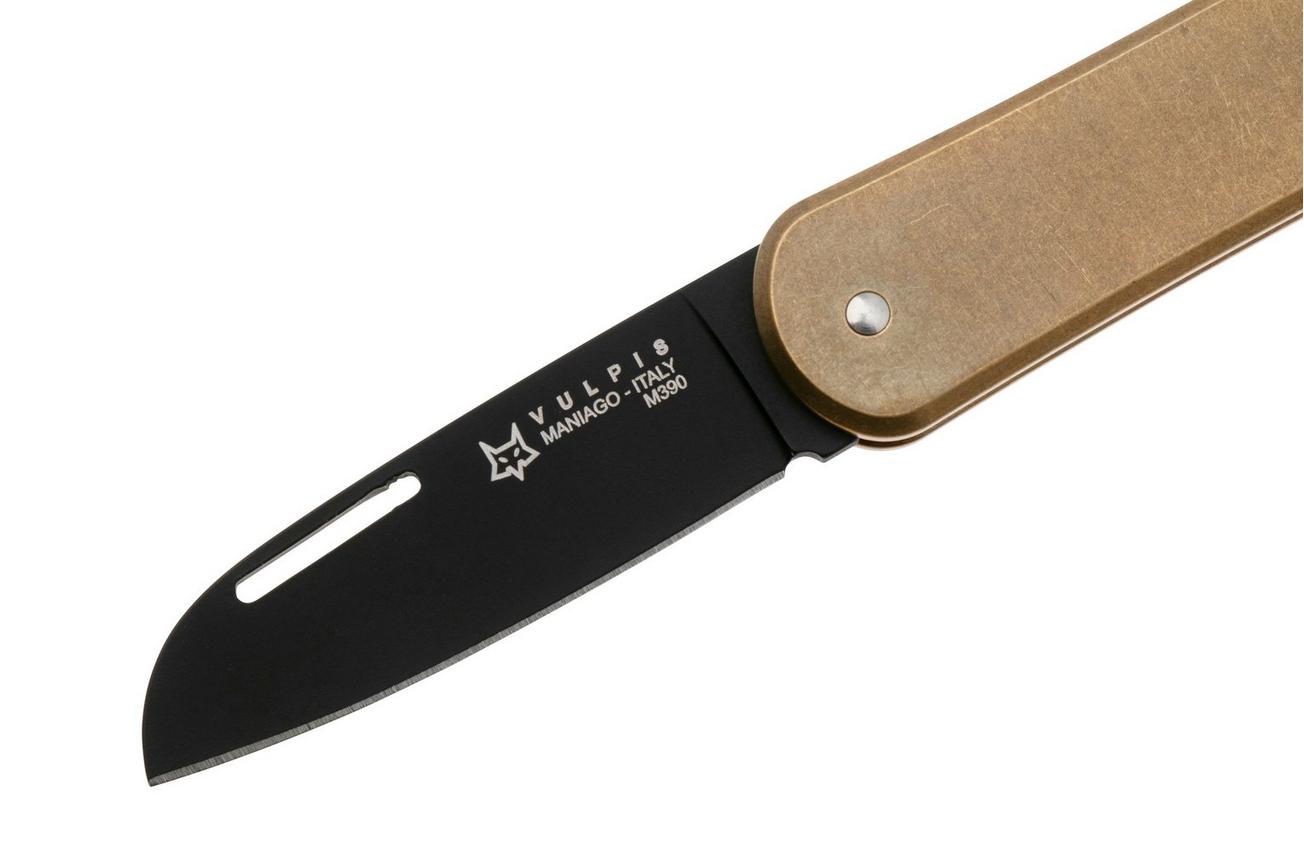 Fox Vulpis FX-VP108-OTB Black Idroglader M390, Brass, zakmes