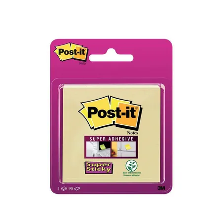 Post-it® Haftnotizen Super Sticky, 76 x 76 mm, gelb