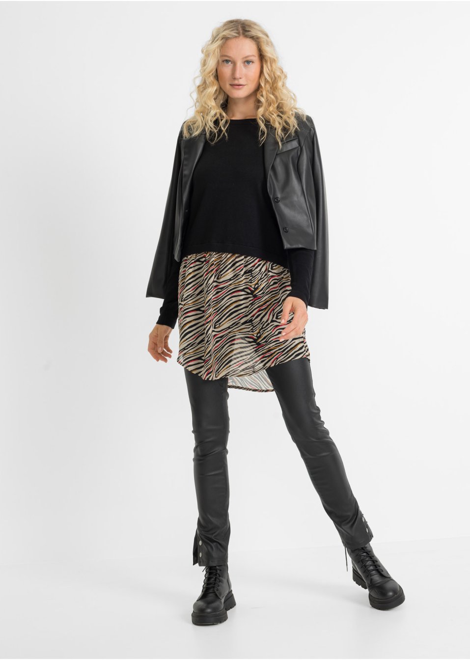 Pull avec empiècement jupe avec viscose