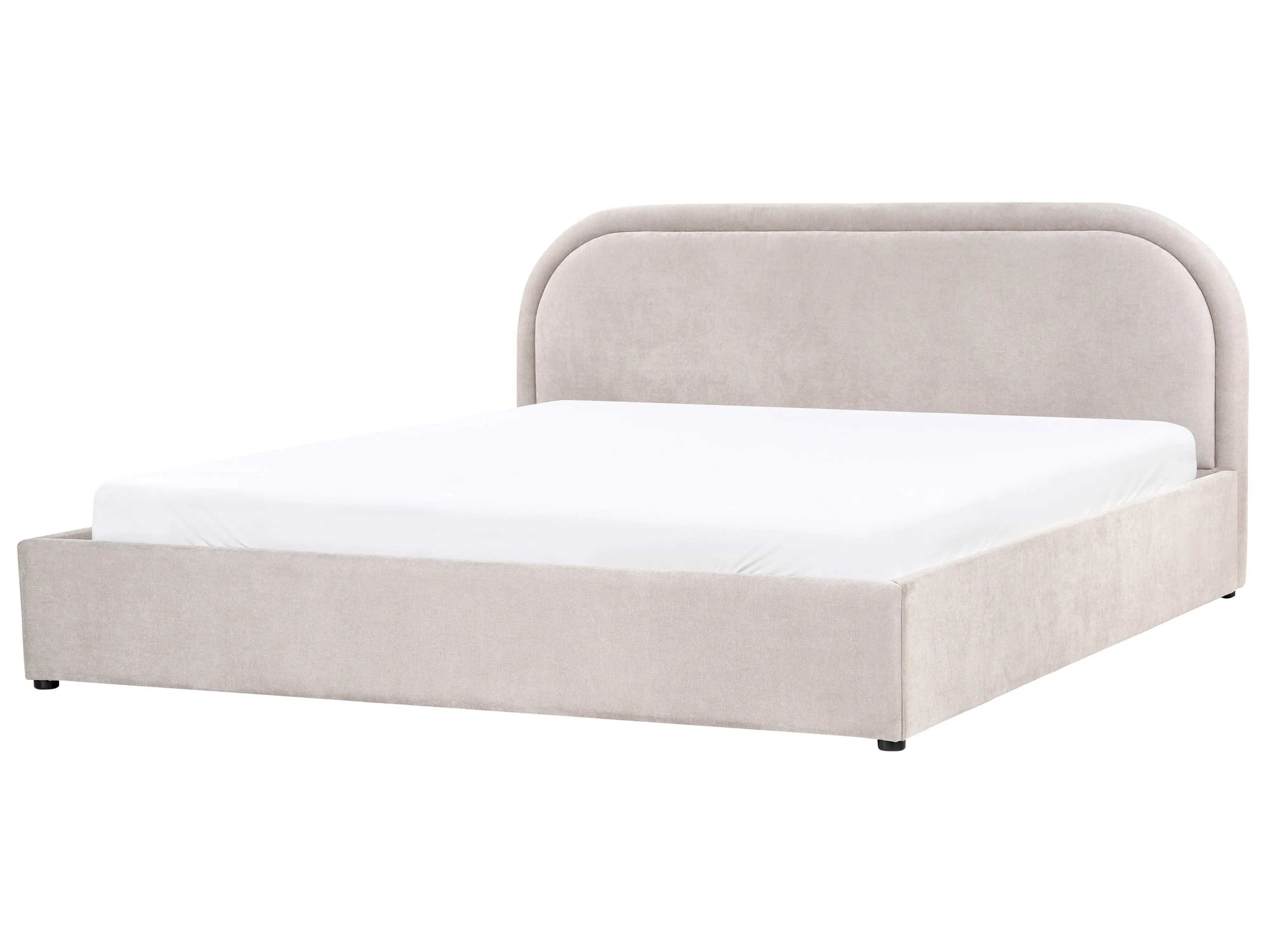Bed met opbergruimte Chenille QUILLIEN 180 x 200 cm Taupe