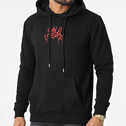 Sweat Capuche Toto Noir Rouge