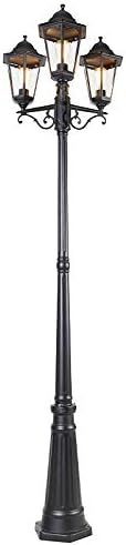 Qazqa - Klassisch I Antik Außenlaterne schwarz 220 cm 3-flammig IP44 - Havanna I Außenbeleuchtung - Aluminium Länglich - LED geeignet E27