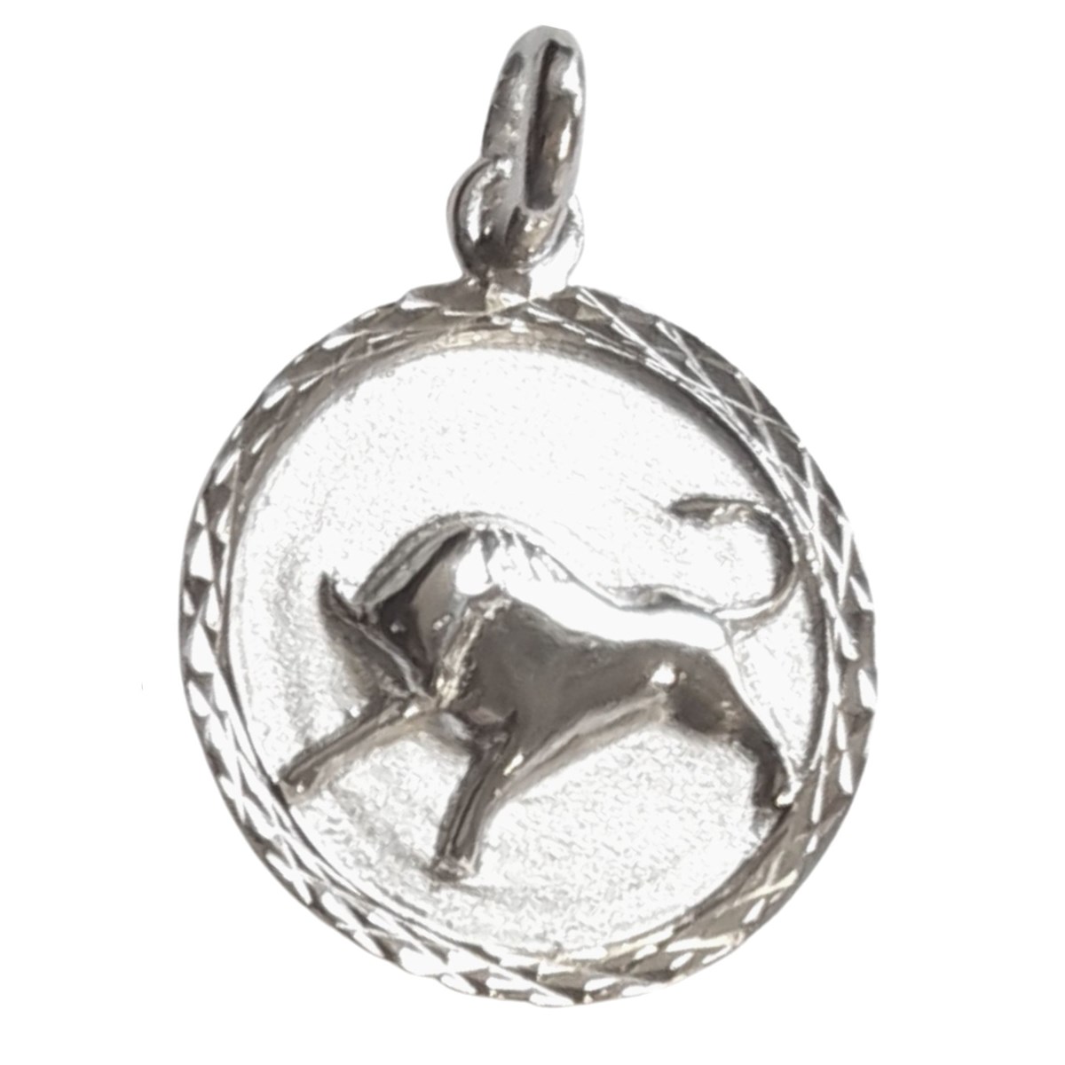 Pendentif médaille astrologique du zodiaque Taureau en argent + chaine
