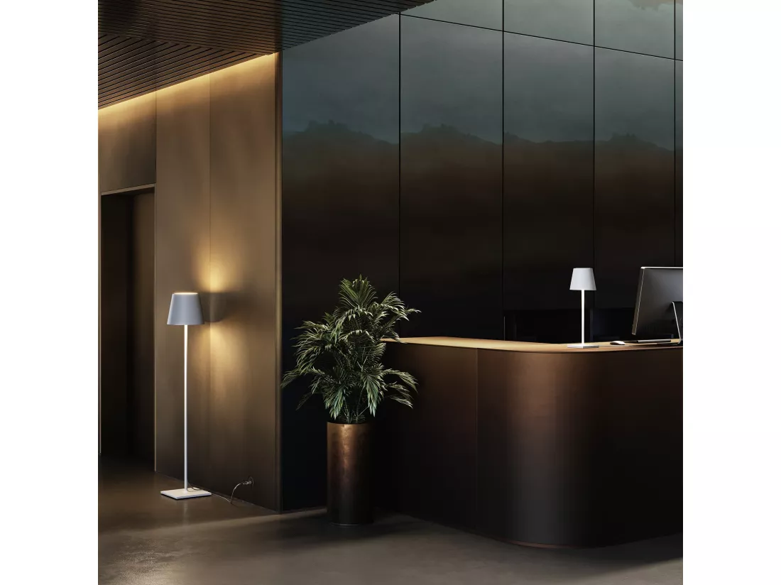Lampadaire Poldina Blanc 230V Lampadaire 28x150cm Design Moderne en Aluminium