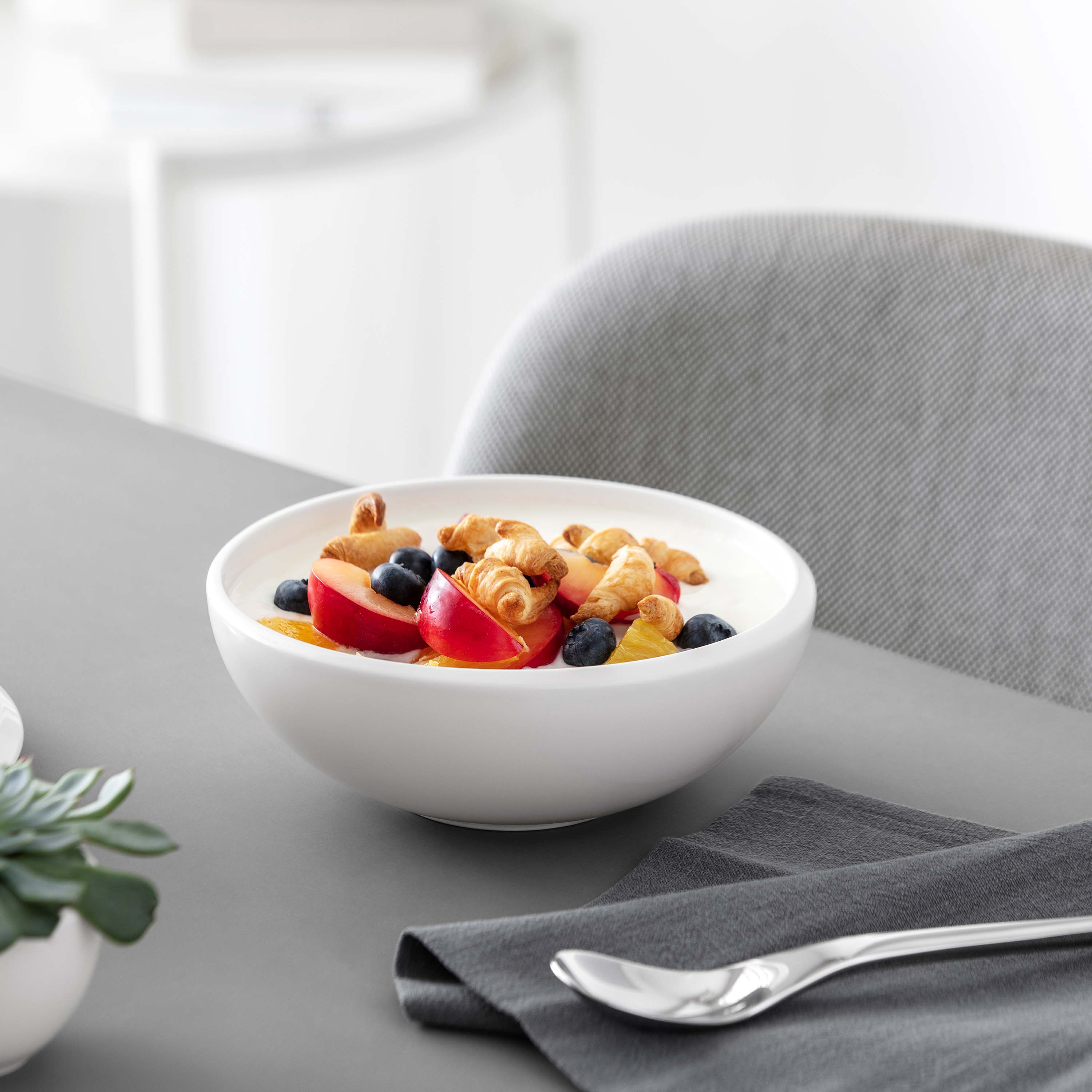 NewMoon Cereal bowl White, 17 oz, Premium Porcelain
