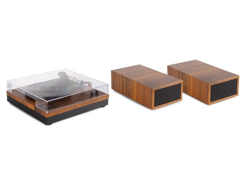 Fenton Plattenspieler Set RP165B Braun Plattenspieler Set mit Bluetooth