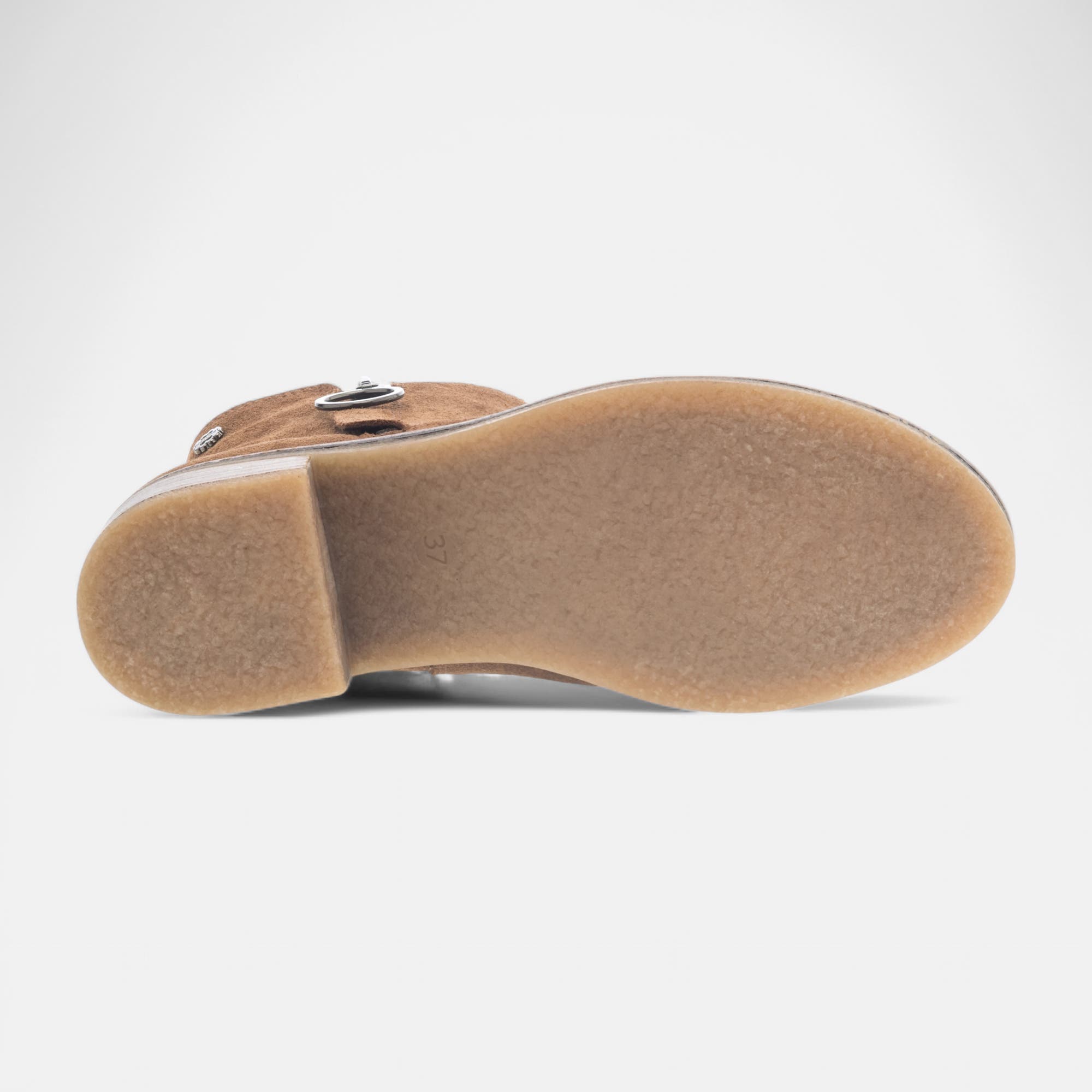 Boots à talon Femme en cuir cognac