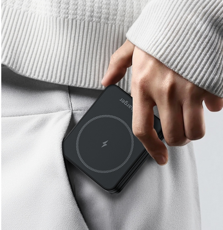(15W) 3in1 MagSafe Qi Wireless Fast Charger Ladegerät Faltbare Ladestation mit LED Beleuchtung - Schwarz