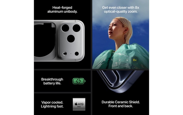 Apple Smartphone »iPhone 17 Pro Max« Silberfarben Induktionsladung