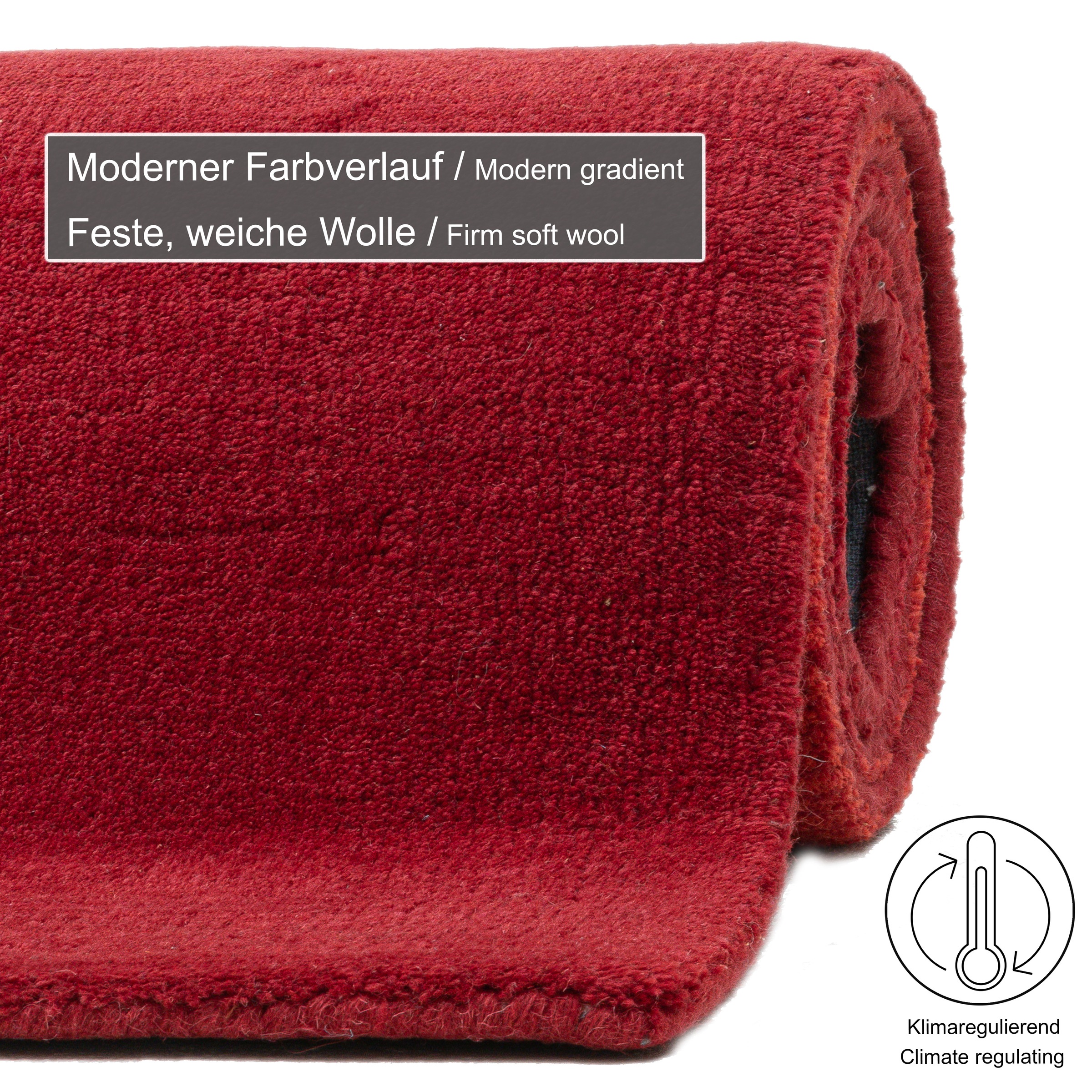 THEKO Wollteppich »Wool Comfort« rechteckig 14 mm Höhe Handweb Teppich, reine Wolle, handgewebt, brilliante Farben, Scandi