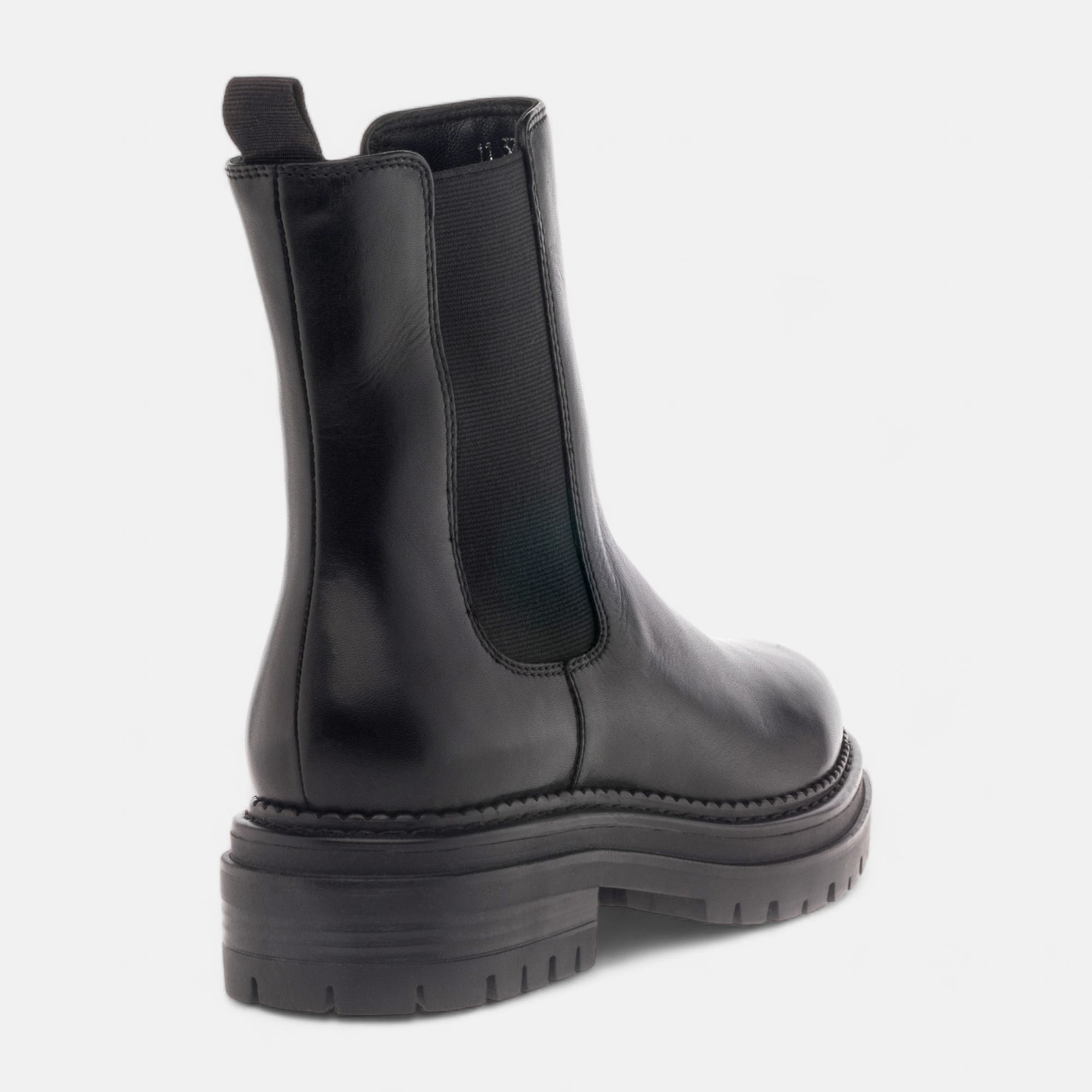 Boots chelsea Femme en cuir noir