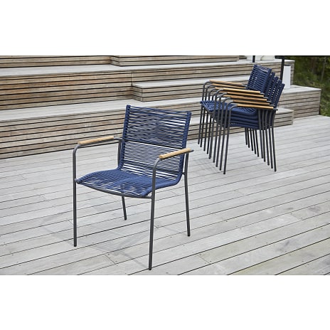 Mood Classic Rope havestol antracit/blå
