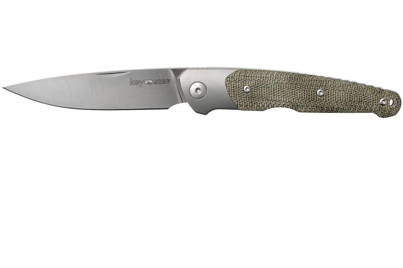 Viper Key V5978CV Bolster Green Canvas Micarta zakmes, Jesper Voxnaes design