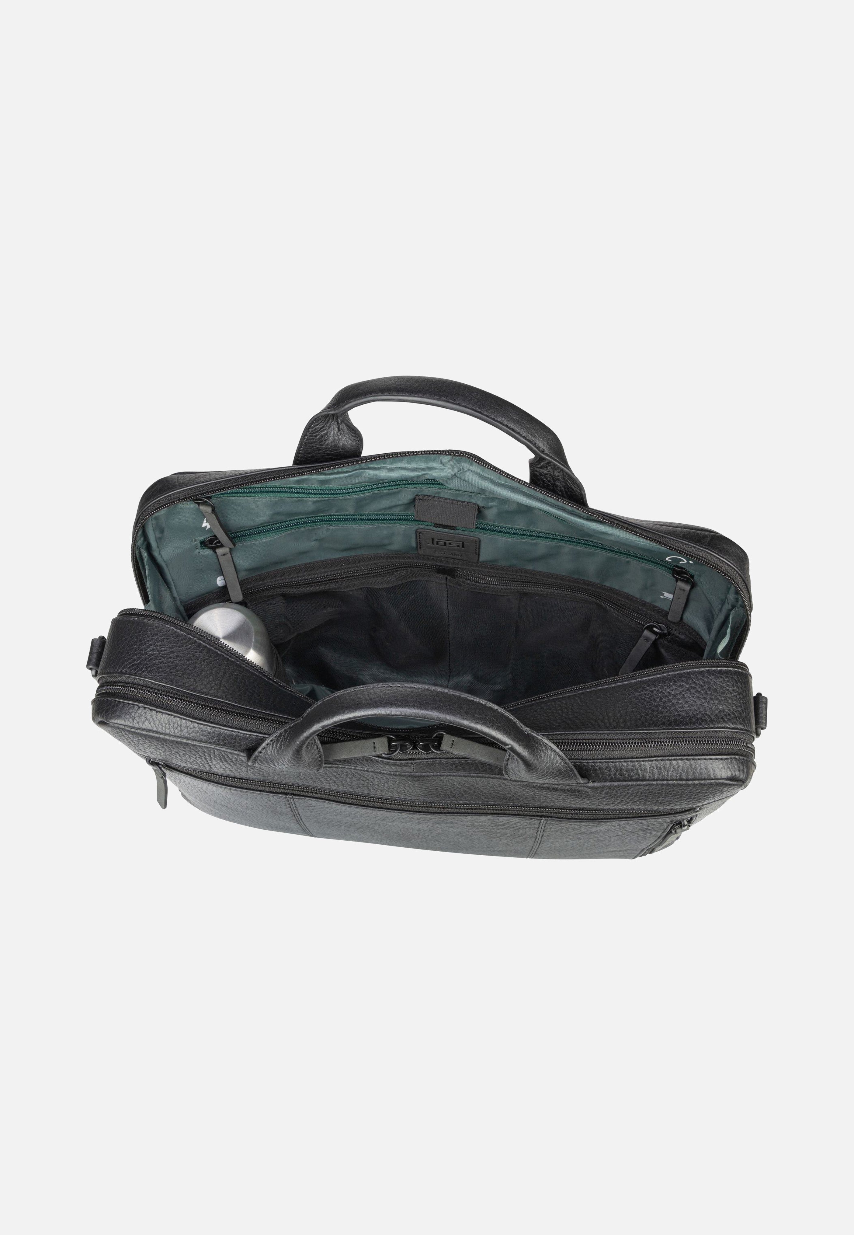 Stockholm Business Bag L 2 Comp Black - Aktentasche