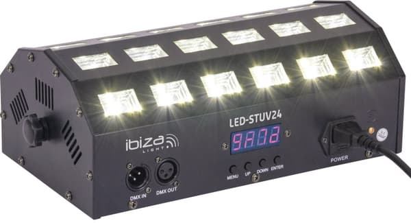Ibiza LED bar UV+hvit 24 x 3 watt