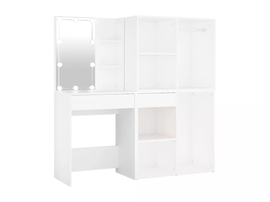 Coiffeuse à led avec bois blanche 60 x 40 x 140 cm 02_0006304
