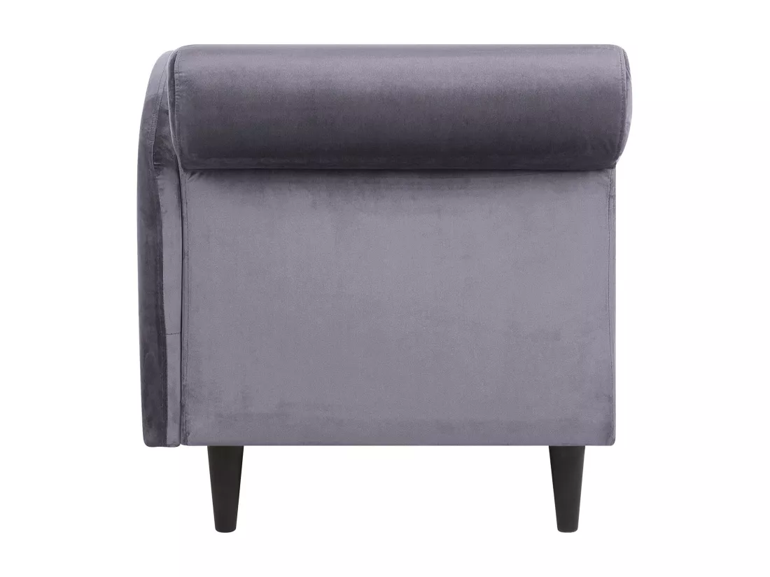 Chaise longue côté droite en velours gris foncé LUIRO